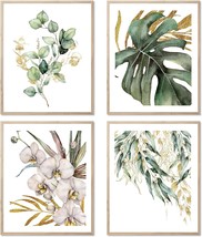 There Are Four Botanical Boho Wall Art Plant Leaves Watercolor Canvas Prints - £32.74 GBP