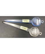 2 - Dr Pepper Blue &amp; Clear Plastic Letter Opener w/Magnifier End 1940&#39;s ... - $36.28