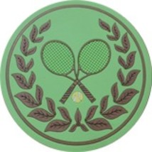 4&quot; Tennis Crossed Racquet Thick Rubber Coaster 4pc/pack - Lime - £12.57 GBP