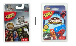 Combo Marvel Spiderman + Justice League UNO Card Games Brand new sealed ... - $27.68