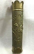 OLD ORIGINAL HANDMADE FLOWER VASE-MILITARY WAR BRONZE BULLET CARTIDRIGE-... - $99.00