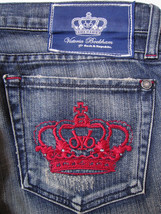 Rock &amp; Republic Victoria Beckham London Red Crown Jeans Dark Vapor Size 28 - £55.03 GBP