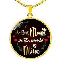 Express Your Love Gifts Best Mom Gift Circle Necklace Engraved 18k Gold 18-22&quot; - £54.77 GBP