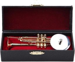Instrument Ornament, Gold Plated Miniature Trumpet Ornament Replica Musical - £30.55 GBP