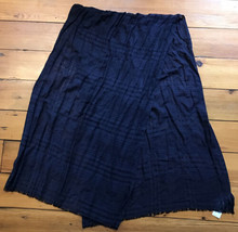 NWT Ann Taylor Loft Navy Blue Fringe Scarf Wrap Shawl Rayon Cotton 74” x 26” - $29.99