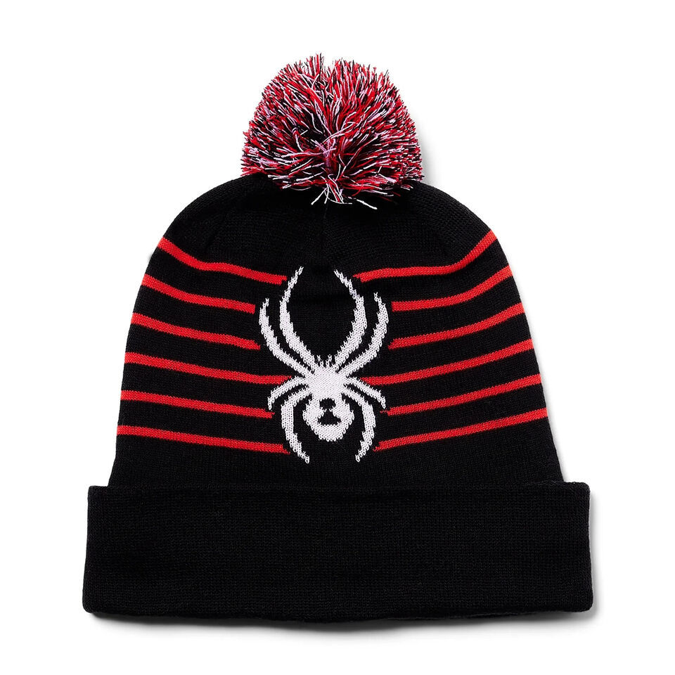 Primary image for NEW Spyder Boys Icebox Hat Fleece Lined Black/Volcano Size M/L (8-12 years boys)