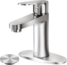 Soka Brass Bathroom Faucet Brushed Nickel Bathroom Sink Faucet With Pop-... - $42.99