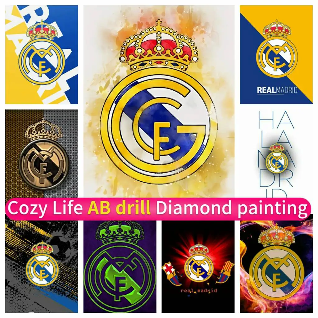 Real M-Madrids C-CF ArtRhinestones DIY AB Diamond Painting Mosaic Art 5D - £10.60 GBP+