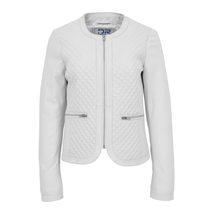 DR209 Smart Quilted Biker Style Jacket White - £138.34 GBP