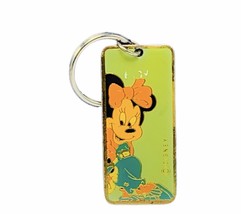 Minnie mouse keychain vtg Largo walt disney key chain pink bow metal collectible - £11.64 GBP
