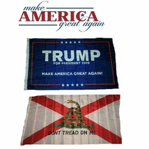 3x5 Trump Make America Great Again Florida Gadsden Wholesale Flag Set 3&#39;x5&#39; - £10.29 GBP