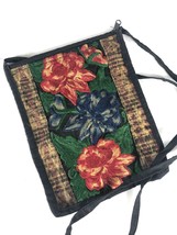 Vintage Artisan Embroidered Crossbody Purse Rose Tattoo Made in Guatemala Boho x - £13.48 GBP