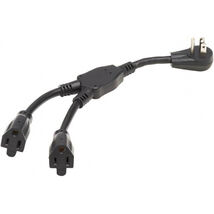 Eaton P024-001-15D-2 EXTENSION CORD Y SPLITTER 15A RIGHT ANGLE 5-15P TO ... - $31.22