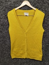 Vintage Pandora Knit Vest Women Medium 100% Pure Virgin Wool Button Up V... - $32.45