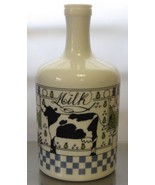 Country Cows Milk Glass Milk Bottle Jug 1/2 Gal By Alan Wood Lillian Ver... - £23.53 GBP