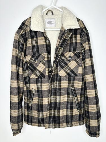 Primary image for Vintage Re-Mastered Cotton On Plaid Sherpa Lined Jacket Large 