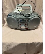 Twin Bass Sound System RCA rcd025rd CD AM FM RADIO WORKS RED AND SILVER - $39.60