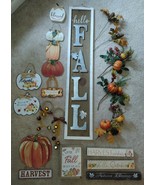 Hello Fall Autumn Harvest Pick Flower Decoration Lot Pumpkin Decor 18pc Set - $49.99