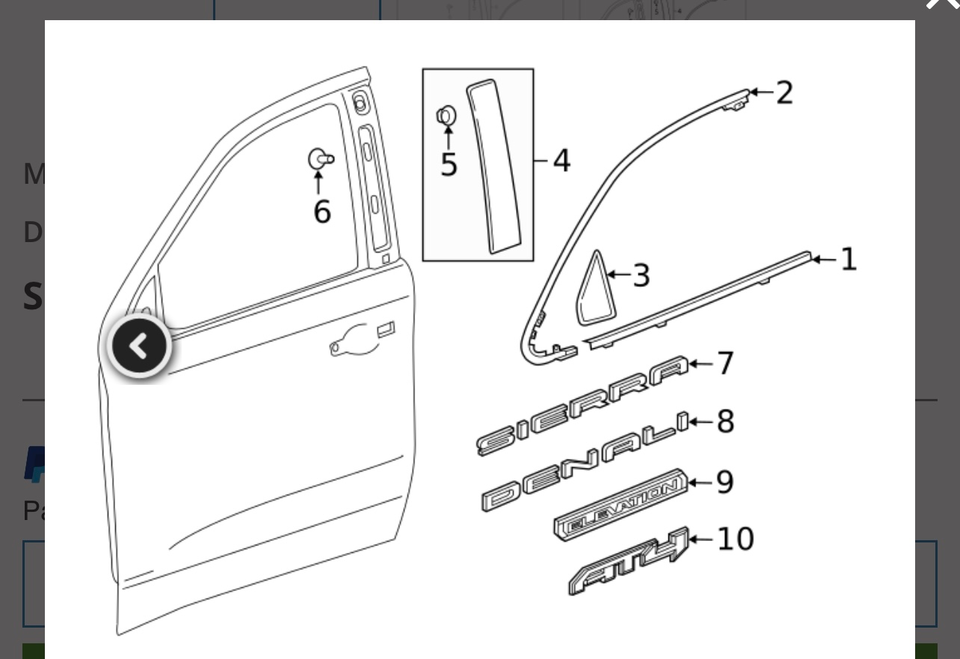 84842463 2019-2022 2023 chevy silverado 1500 front right door belt moldi... - $70.00