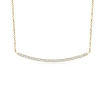 ANGARA Lab-Grown 0.15 Ct Diamond Curved Bar Necklace in 14K Gold for Women - £641.99 GBP