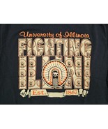 Vintage Tee Jays Illinois Fighting Illini Chief Illiniwek Blue Graphic T... - $84.69 CAD