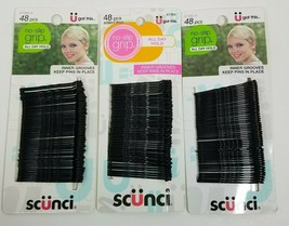 Scunci 48 pc Black Bobby Pins #67393 Lot of 3 - £10.27 GBP