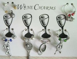 Tennis Wine Charm with Black Pouch - £8.65 GBP