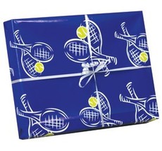 Tennis Crossed Racquet Wrapping Paper 4pc - £10.26 GBP