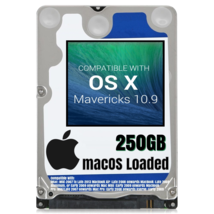 macOS Mac OS X 10.9 Mavericks Preloaded on 250GB Sata HDD - $24.99