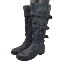 Women&#39;s Two Lips Gray Leather Knee-high Boots - £33.63 GBP