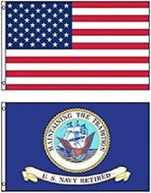 3&#39; X 5&#39; 3x5 U.S. Navy Retired Flag + Usa American Flag Flags Wholesale Lot - £19.66 GBP