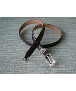 Pre-Loved Brighton Dark Brown Smooth Leather Belt with Silver-Tone Hardw... - £12.50 GBP