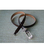 Pre-Loved Brighton Dark Brown Smooth Leather Belt with Silver-Tone Hardw... - $16.00