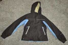 Boys Jacket Winter Columbia Blue Brown Hooded Water Res Snow Ski -size 1... - £13.74 GBP