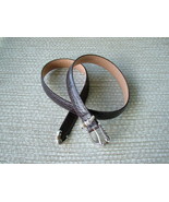 Pre-Loved Brighton Dark Brown Embossed Leather Belt with Two-Tone Hardwa... - £12.50 GBP