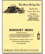 Stone Bridge Inn Banquet Menu, Tiverton, Rhode Island/RI - £39.96 GBP