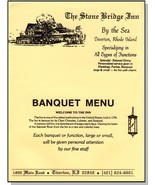Stone Bridge Inn Banquet Menu, Tiverton, Rhode Island/RI - €43,74 EUR