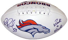 Bill Romanowski signed Denver Broncos Logo Football #53 Back to Back- Beckett Wi - £86.37 GBP