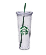 Starbucks 20oz Venti Tumbler Clear Double Wall Acrylic Cold Cup 2015 Wit... - £13.16 GBP