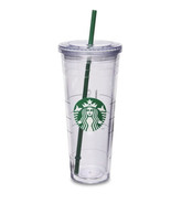 Starbucks 20oz Venti Tumbler Clear Double Wall Acrylic Cold Cup 2015 Wit... - $316.26 MXN