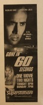 Gone In 60 Seconds Vintage Tv Guide Print Ad Nicolas Cage Angelina Jolie Tpa32 - $5.93