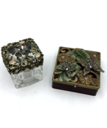 3 Butterfly Hinged Lined Trinket Box Candle Holder Decor Storage Sequin ... - £22.66 GBP