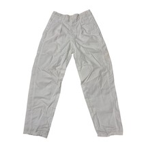 Vtg 80s Bugle Boy White Cotton Blend Pleated Tapered Pants Sz 29x30 - $445.99 MXN