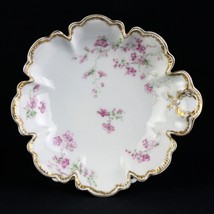 Haviland Limoges Schleiger 58F Pink Roses Bonbon Bowl, France Double Gol... - £27.94 GBP