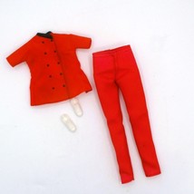 Vintage Barbie Red Pant Suit With White Shoes Fashion Set Career - $222.99 MXN