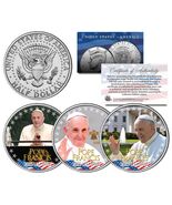 POPE FRANCIS * 2015 U.S. Visit * Colorized JFK Half Dollar 3-Coin U.S. Set - $16.95