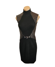 VERSACE Black Sleeveless Harness Belt Dress w/ Quilted Leather &amp; Studs -... - $599.99