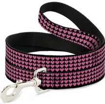 Mini Hearts Black &amp; Pink Dog Leash by Buckle-Down - £15.98 GBP