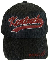 Kentucky Men&#39;s Summer Mesh Curved Brim Adjustable Baseball Cap Black/Red - £11.92 GBP