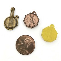 Vintage Cracker Jack Charms Metal Look Plastic Toy / Prize Lot of 3 Instrument - £11.48 GBP